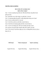 TRỌNG TÂM ÔN TẬP HỌC KÌ 2 MÔN CÔNG NGHỆ KHỐI 7 18-19