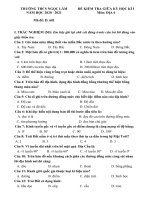 Đề kiểm tra giữa học kì I năm học 2020-2021 môn Địa lý