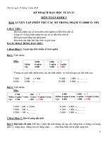 kế hoạch dạy học tuần 21