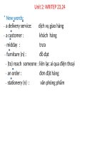 Unit 2 Making arangements