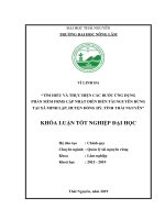 Tìm hiểu và thực hiện các bước ứng dụng phần mềm FRMS cập nhật diễn biến tài nguyên rừng tại xã minh lập, huyện đồng hỷ, tỉnh thái nguyên​  