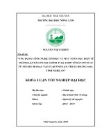 Ứng dụng công nghệ tin học và máy toàn đạc điện tử thành lập bản đồ địa chính tỉ lệ 1 chia 1000 tờ bản đồ số 15 từ số liệu đo đạc tại xã quỳnh lập, thị xã hoàng mai, tỉnh nghệ an​  