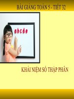 Toán 5 - Tuần 7 - Khái niệm số thập phân