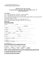 Nội dung ôn tập cho học sinh trong thời gian nghỉ học do dịch bệnh Covid - 19 Khối 9