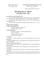 Kế hoạch cá nhân - Kế hoạch giảng dạy năm học 2020 - 2021 - Giáo viên Lê Hoàng Nam
