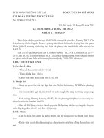 KẾ HOẠCH CHI ĐOÀN NĂM HỌC 2018 - 2019