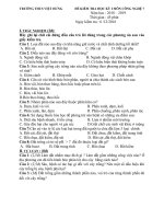 Đề kiểm tra học kì I môn Công nghệ 7 năm học 2018 - 2019