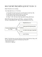 BÀI TẬP BỔ TRỢ MÔN LỊCH SỬ 5 TUẦN 21