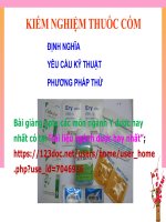 KIỂM NGHIỆM THUỐC cốm ppt _ KIỂM NGHIỆM