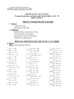 Nội dung ôn tập cho học sinh trong thời gian nghỉ học do dịch bệnh Covid - 19 Khối 9 (Văn - Toán  - Anh)