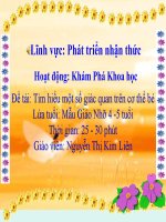 Giáo án Powerpoint KPKH: Tìm hiểu 1 số giác quan trên cơ thể bé