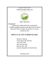 Áp dụng quy trình chăm sóc, nuôi dưỡng và phòng trị bệnh cho đàn lợn thịt nuôi tại trang trại sinh thái, xã nghĩa trụ, huyện văn giang, tỉnh hưng yên​  