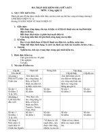 Ma trận, đề thi mẫu KT giữa HK1 – Môn Công nghệ