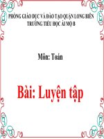 BGĐT - TOÁN 1 - TUẦN 20 - LUYỆN TẬP