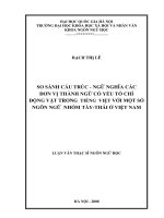So sánh cấu trúc – ngữ nghĩa các đơn vị thành ngữ có yếu tố chỉ động vật trong tiếng Việt với một số ngôn ngữ nhóm Tày – Thái ở Việt Nam
