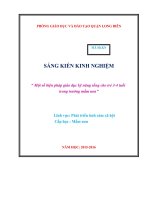 Một số biện pháp giáo dục kỹ năng sống cho trẻ 3-4 tuổi trong trường mầm non