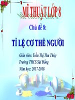 Tuần 24- Mi thuat- Lop 8-Tiet 24- CD7- Tìm hiểu tỉ lệ cơ thể người và kí họa dáng người- Trần Thị Thu Thủy
