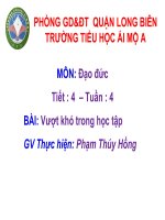 Tuần 04 - Đạo đức - Vượt khó trong học tập (tiết 2)
