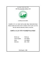 Nghiên cứu cấu trúc rừng khu phục hồi sinh thái thuộc khu bảo tồn loài và sinh cảnh vượn cao vít, huyện trùng khánh, tỉnh cao bằng​  