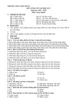 Đề cương và đề kiểm tra học kì I môn Công Nghệ 8 năm học 2019 - 2020