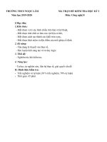 Đề kiểm tra học kì I môn Công Nghệ lớp 8 năm học 2019-2020