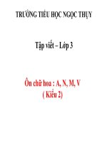 TẬP VIẾT 3 - TUẦN 31 - ÔN CHỮ HOA  A M N V kieu 2