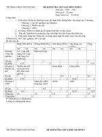 Đề KTGK HKI môn Sinh 9