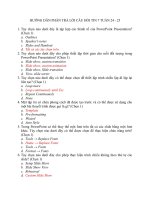 Đáp án Môn Tin Học Lớp 7 - Tuần 24 - 25