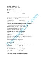 Đề kiểm tra 15 phút lớp 7 môn Sử học kì 1 - THCS Thanh Hà