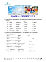 Đề ôn tập kiểm tra Tiếng Anh khối 4 ( Phiếu số 04)