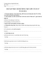 Bài tập thực hành môn Tiếng Việt  lớp 2 - Tuần 27