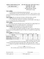 Đề thi học sinh giỏi môn địa lí lớp 9 vòng 1, Phòng GD&ĐT huyện Bình Giang, Hải Dương 2014-2015 - Học Toàn Tập