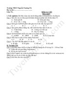 Đề kiểm tra 45 phút lớp 9 môn Sinh kì 1 - THCS Nguyễn Trường Tộ