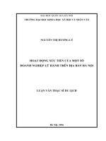 Hoạt động xúc tiến của một số doanh nghiệp lữ hành trên địa bàn Hà Nội.