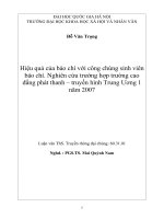 Hiệu quả của báo chí với công chúng sinh viên báo chí. Nghiên cứu rường hợp