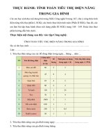 Công nghệ 8: THỰC HÀNH: TÍNH TOÁN TIÊU THỤ ĐIỆN NĂNGTRONG GIA ĐÌNH