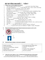 TÀI LIỆU ÔN TẬP TẠI NHÀ - KHỐI 7 (Tuần 9)