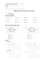 phiếu bài tập  khối 2  tuần 27  tiểu học chi lăng