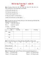 PHIẾU BÀI TẬP TOÁN LỚP 3 TUẦN 26