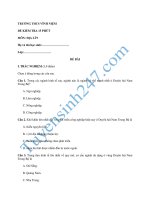 Đề kiểm tra 15 phút lớp 9 môn Địa học kì 1 - THCS Vĩnh Niệm