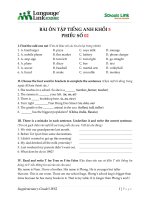 Bài ôn tập Tiếng Anh khối 5 ( Phiếu số 01, 02 )