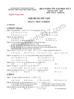 Đề cương ôn tập kì 1 lớp 10 môn Toán - THPT Trần Phú năm 2018