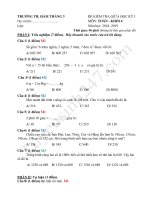 Đề thi giữa kì 1 lớp 4 môn Toán - TH Hàm Thắng 3 năm học 2018 - 2019