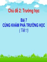 Bài giảng môn TNXH lớp 1 - tuần 8 - Bài: Cùng khám phá trường học (tiết 1)