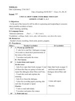 GIÁO ÁN TIÊNG ANH TUẦN 21