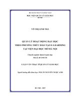 Quản lý hoạt động dạy học theo phương thức đào tạo e learning tại viện đại học mở hà nội  