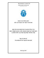 Một số giải pháp đẩy mạnh công tác phát triển đảng viên trong đội ngũ trí thức và sinh viên tại viện đại học mở hà nội  