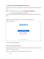 KẾ HOẠCH DẠY HỌC TRỰC TUYẾN TRÊN ZOOM