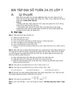 Bài tập Môn Toán Lớp 7 - Tuần 24 - 25