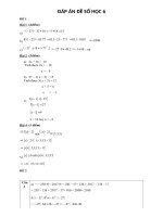 Đáp án Môn Toán Lớp 6 - Tuần 22 - 23